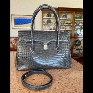 LANA MARKS CROCODILE 15" LARGE TOTE BAG HANDBAG